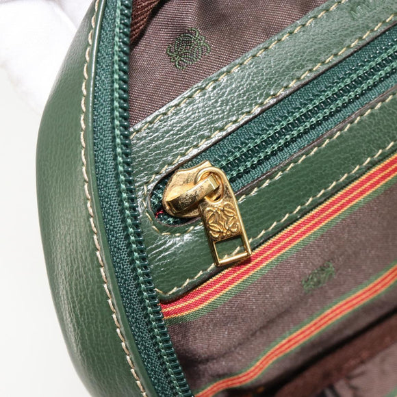 LOEWE Velazquez Hand Bag Suede Green Gold Auth ka4554A