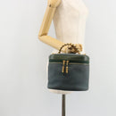 LOEWE Velazquez Hand Bag Suede Green Gold Auth ka4554A-22