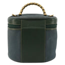 LOEWE Velazquez Hand Bag Suede Green Gold Auth ka4554A-2