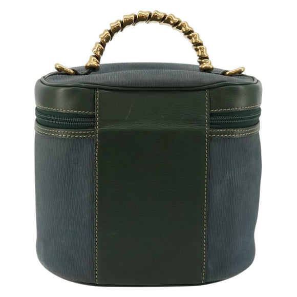 LOEWE Velazquez Hand Bag Suede Green Gold Auth ka4554A