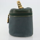 LOEWE Velazquez Hand Bag Suede Green Gold Auth ka4554A-3