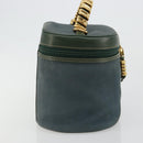 LOEWE Velazquez Hand Bag Suede Green Gold Auth ka4554A-4
