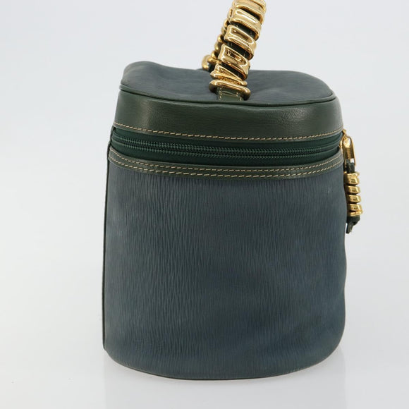 LOEWE Velazquez Hand Bag Suede Green Gold Auth ka4554A