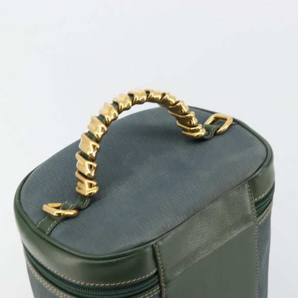 LOEWE Velazquez Hand Bag Suede Green Gold Auth ka4554A