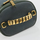 LOEWE Velazquez Hand Bag Suede Green Gold Auth ka4554A-7