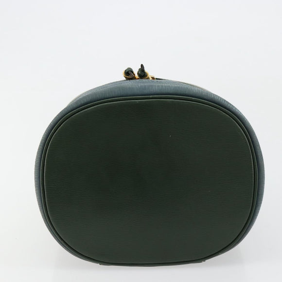 LOEWE Velazquez Hand Bag Suede Green Gold Auth ka4554A