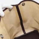 HERMES Garden Party PM Hand Bag Canvas Toile Officier Brown Silver Auth ka4555-16