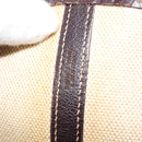 HERMES Garden Party PM Hand Bag Canvas Toile Officier Brown Silver Auth ka4555-18