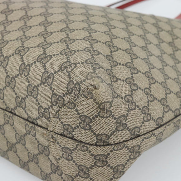 GUCCI GG Supreme Tote Bag PVC Beige Auth ka4557