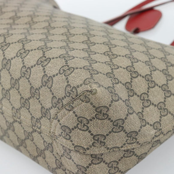 GUCCI GG Supreme Tote Bag PVC Beige Auth ka4557