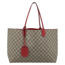 GUCCI GG Supreme Tote Bag PVC Beige Auth ka4557-13