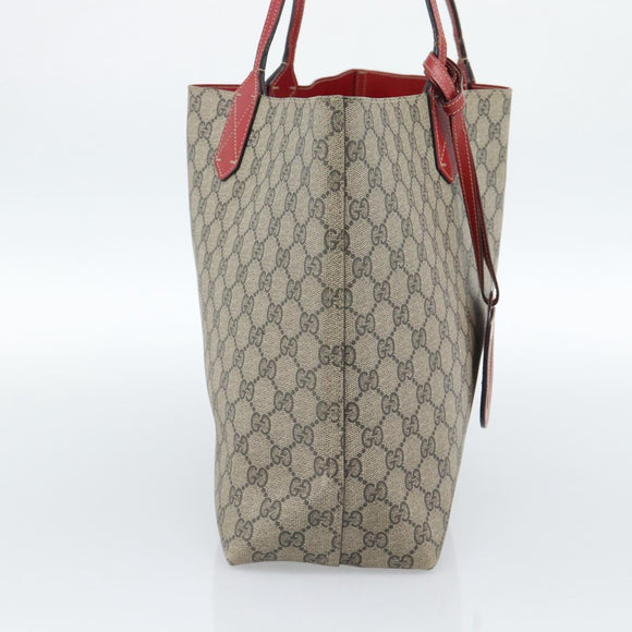 GUCCI GG Supreme Tote Bag PVC Beige Auth ka4557