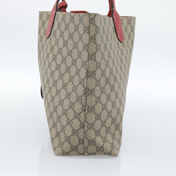 GUCCI GG Supreme Tote Bag PVC Beige Auth ka4557
