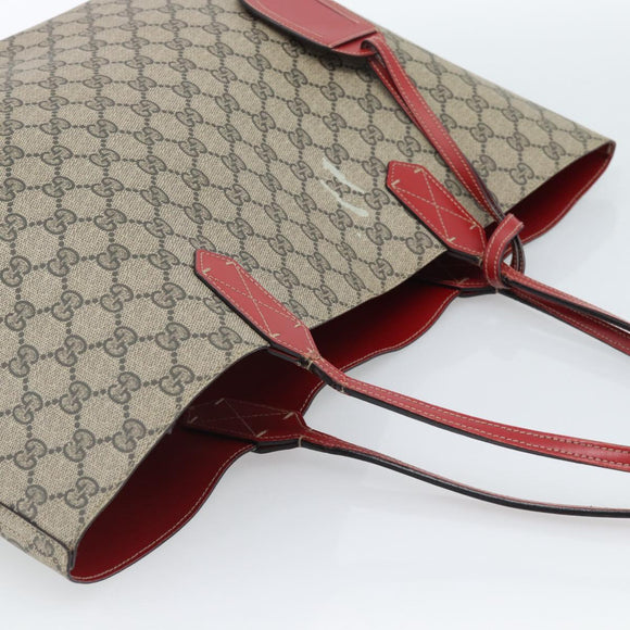 GUCCI GG Supreme Tote Bag PVC Beige Auth ka4557