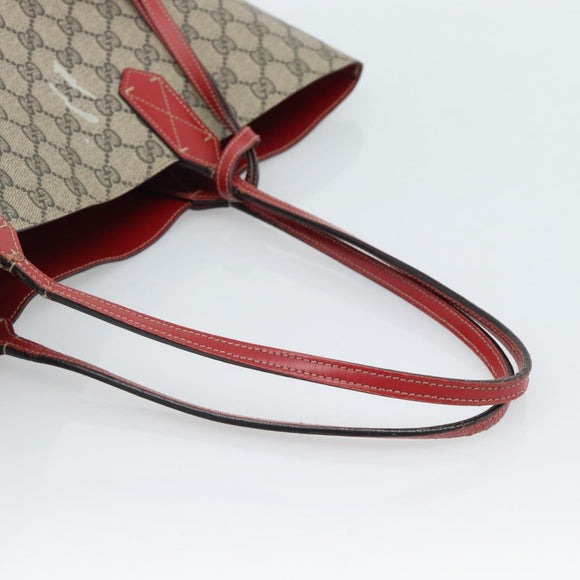GUCCI GG Supreme Tote Bag PVC Beige Auth ka4557