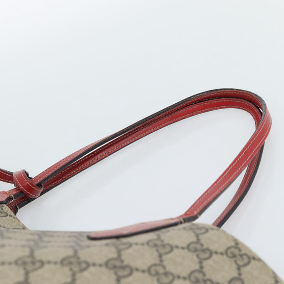 GUCCI GG Supreme Tote Bag PVC Beige Auth ka4557
