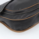 LOEWE Schoudertas Leer Zwart Zilver Auth ka4560A-15