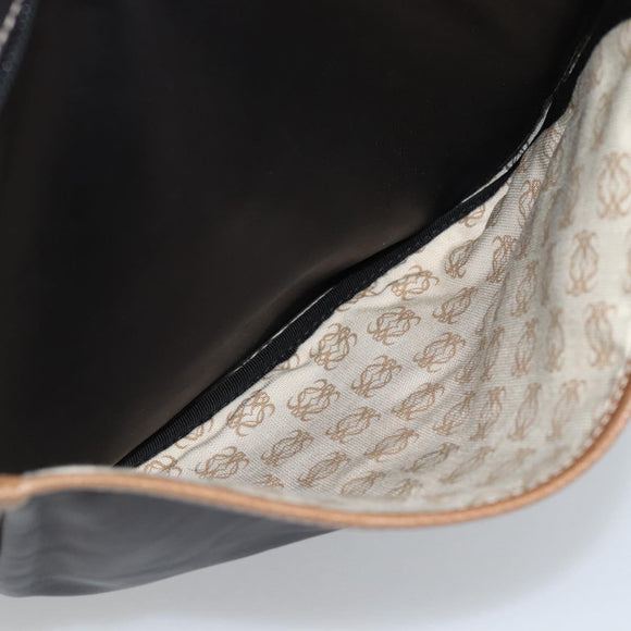 LOEWE Schoudertas Leer Zwart Zilver Auth ka4560A