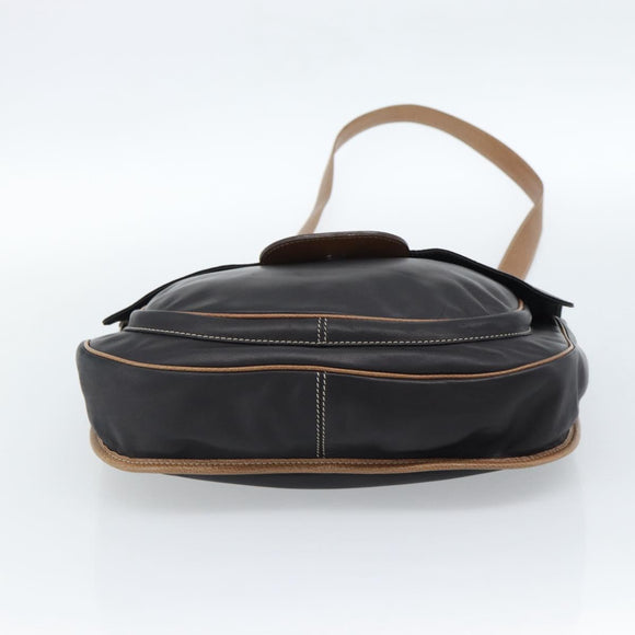 LOEWE Schoudertas Leer Zwart Zilver Auth ka4560A