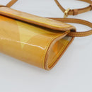 LOUIS VUITTON Monogram Vernis Pochette Fleur Bag Yellow M91118 LV Auth ka4561-14