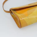 LOUIS VUITTON Monogram Vernis Pochette Fleur Bag Yellow M91118 LV Auth ka4561-15