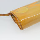 LOUIS VUITTON Monogram Vernis Pochette Fleur Bag Yellow M91118 LV Auth ka4561-17