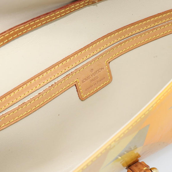 LOUIS VUITTON Monogram Vernis Pochette Fleur Bag Yellow M91118 LV Auth ka4561
