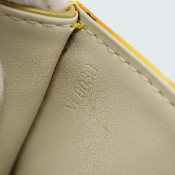 LOUIS VUITTON Monogram Vernis Pochette Fleur Bag Yellow M91118 LV Auth ka4561