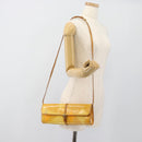 LOUIS VUITTON Monogram Vernis Pochette Fleur Bag Yellow M91118 LV Auth ka4561-22