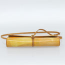 LOUIS VUITTON Monogram Vernis Pochette Fleur Bag Yellow M91118 LV Auth ka4561-5