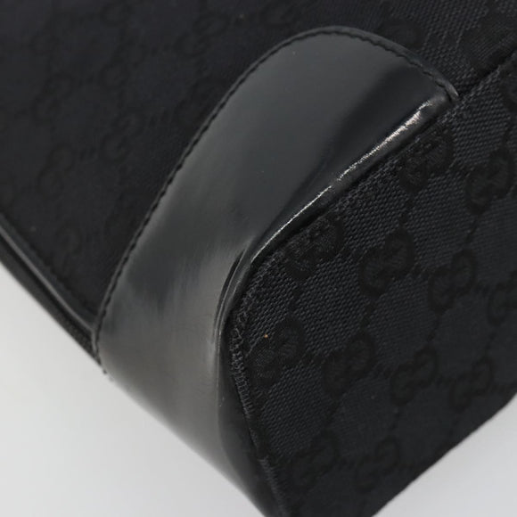 GUCCI GG Canvas Hand Bag Black Gold 002 1122 Auth ka4562