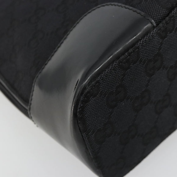 GUCCI GG Canvas Hand Bag Black Gold 002 1122 Auth ka4562