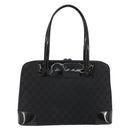 GUCCI GG Canvas Hand Bag Black Gold 002 1122 Auth ka4562-2