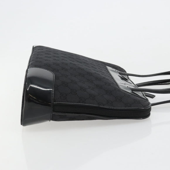 GUCCI GG Canvas Hand Bag Black Gold 002 1122 Auth ka4562