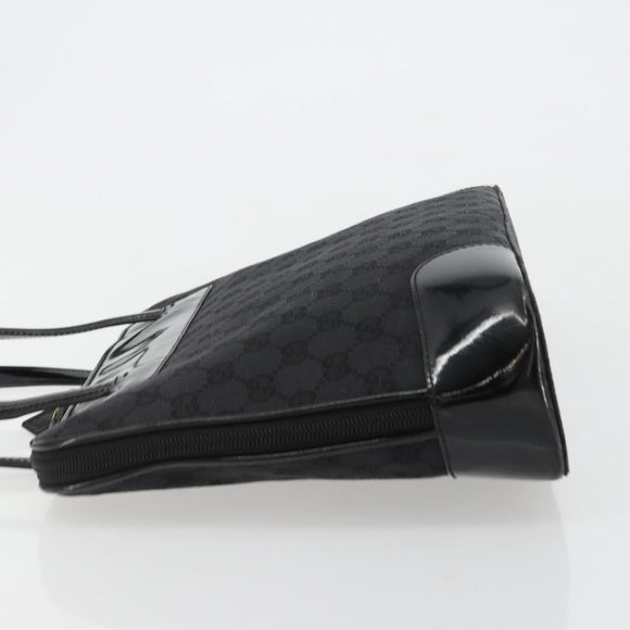 GUCCI GG Canvas Hand Bag Black Gold 002 1122 Auth ka4562