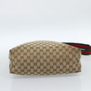 GUCCI GG Canvas Web Sherry Line Schultertasche Beige Silber 189751 Auth ka4563-10