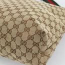 GUCCI GG Canvas Web Sherry Line Schultertasche Beige Silber 189751 Auth ka4563-13