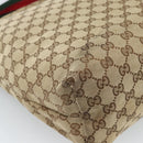 GUCCI GG Canvas Web Sherry Line Schultertasche Beige Silber 189751 Auth ka4563-14