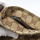 GUCCI GG Canvas Web Sherry Line Schultertasche Beige Silber 189751 Auth ka4563-15