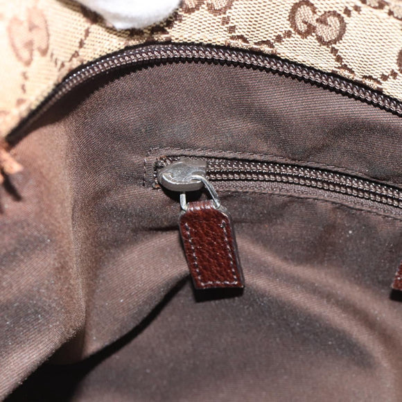 GUCCI GG Canvas Web Sherry Line Schultertasche Beige Silber 189751 Auth ka4563