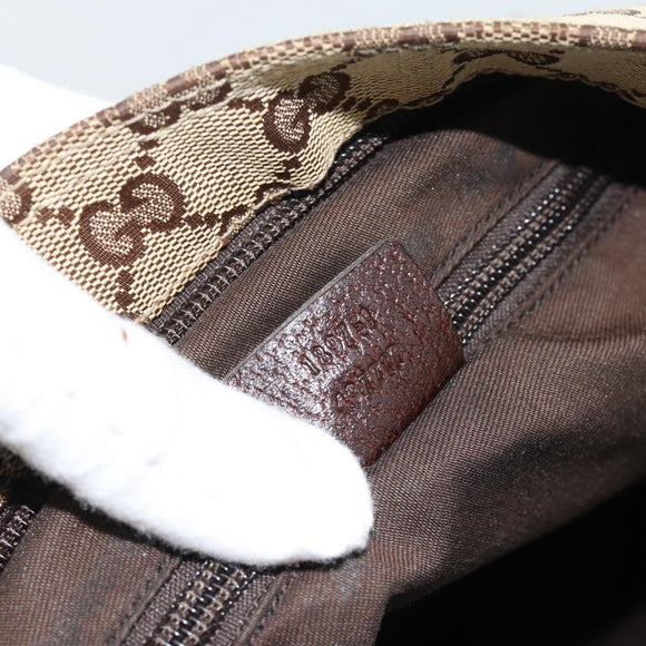 GUCCI GG Canvas Web Sherry Line Schultertasche Beige Silber 189751 Auth ka4563
