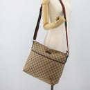 GUCCI GG Canvas Web Sherry Line Schultertasche Beige Silber 189751 Auth ka4563-24