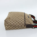 GUCCI GG Canvas Web Sherry Line Schultertasche Beige Silber 189751 Auth ka4563-5