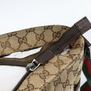 GUCCI GG Canvas Web Sherry Line Schultertasche Beige Silber 189751 Auth ka4563-7