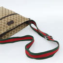 GUCCI GG Canvas Web Sherry Line Schultertasche Beige Silber 189751 Auth ka4563-8