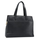 LOEWE Hand Bag Leather Black Silver Auth ka4565A-1
