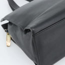 LOEWE Hand Bag Leather Black Silver Auth ka4565A-14