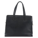 LOEWE Hand Bag Leather Black Silver Auth ka4565A-2