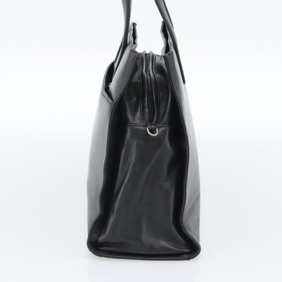 LOEWE Hand Bag Leather Black Silver Auth ka4565A