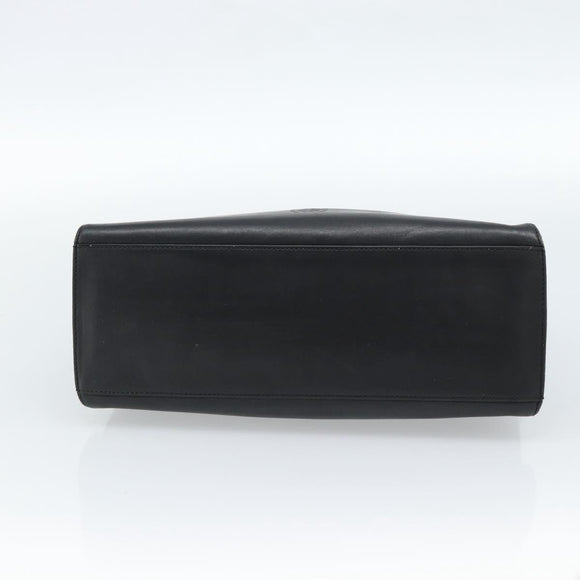 LOEWE Hand Bag Leather Black Silver Auth ka4565A